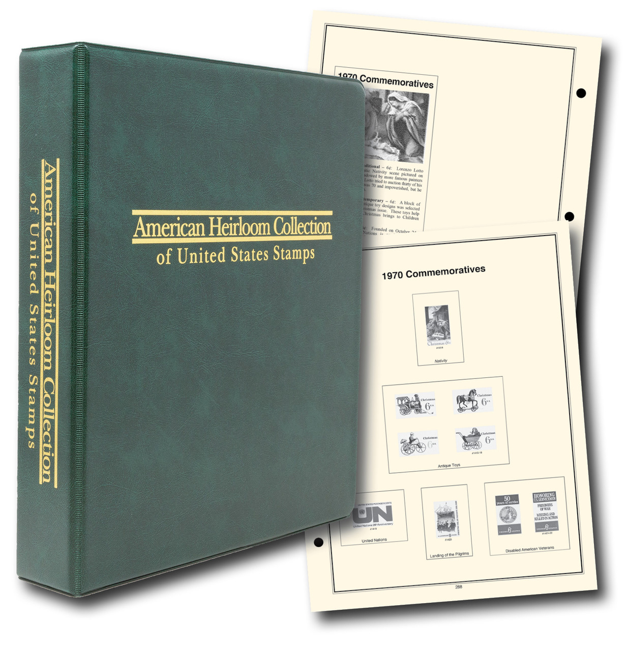 洋書 Platinum Silk Stamp & Seal Collection HLM002 - 1957-87 Volume II American Heirloom Album - Mystic Stamp