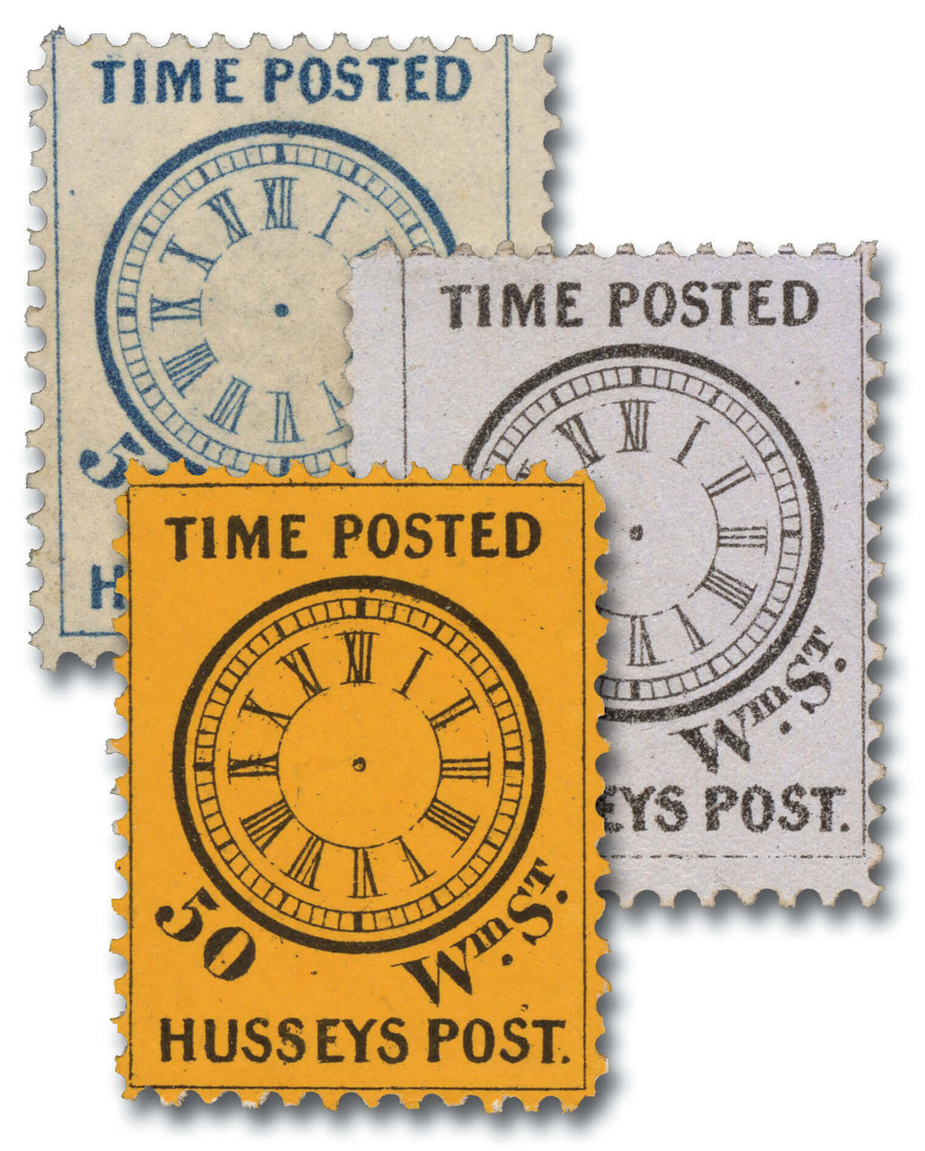 MUS011a - Hussey's Post - Time Clock Labels, 3 labels
