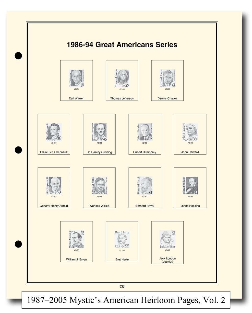DS112 - 1847-Present Mystic's American Heirloom Standard Album, 3-Volume