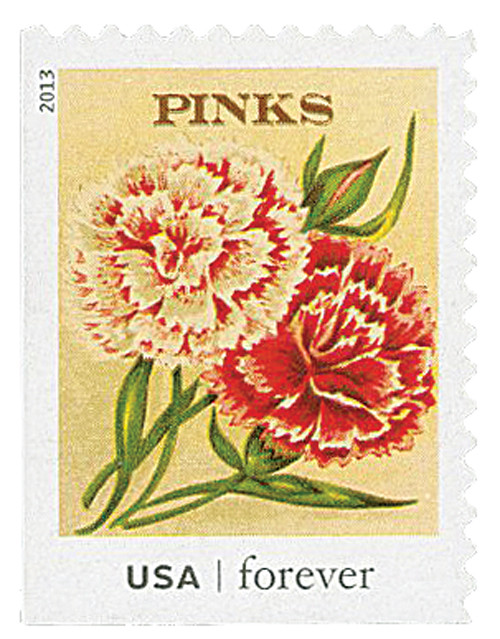 4760 - 2013 First-Class Forever Stamp - Vintage Seed Packets: Pinks