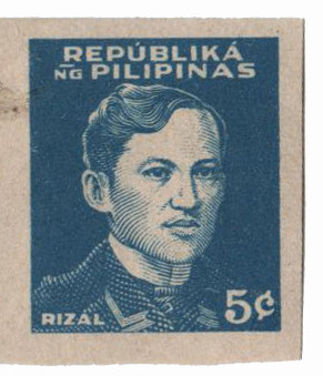 PHN32a - 1944 5c Philippines Occupation Stamp, Jose Rizal, Blue, Imperf.
