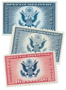771//CE2 - US Special Delivery, collection of 3 stamps