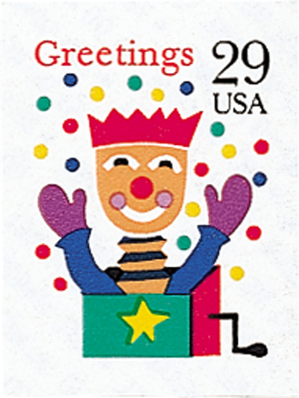 2801 - 1993 29c Contemporary Christmas: Jack in the Box, self-adhesive