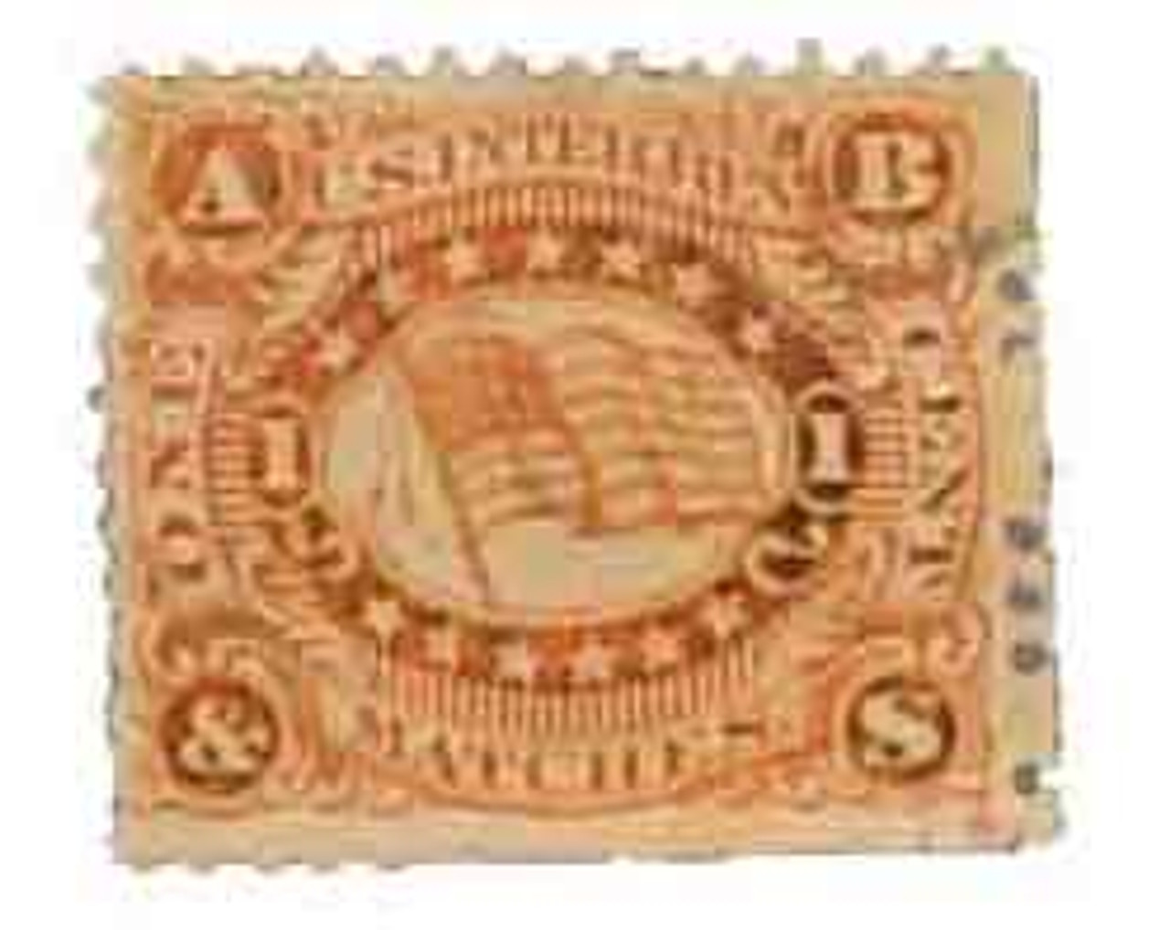 RO23e - 1871-77 1c A. Beecher & Son Matches, Orange, Experimental Silk Paper