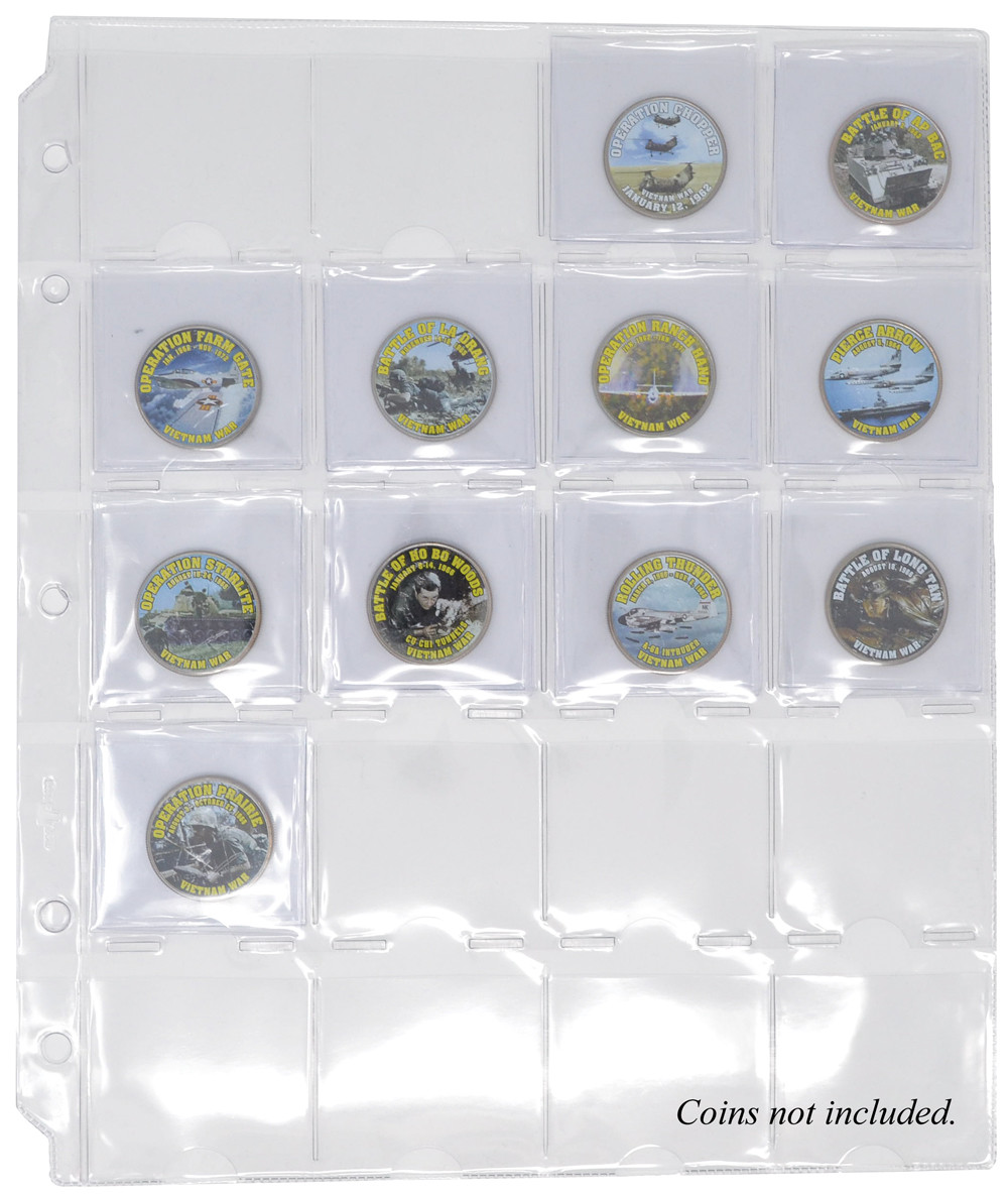 GS930 - 20-Pocket Coin Page, Clear, Package of 10