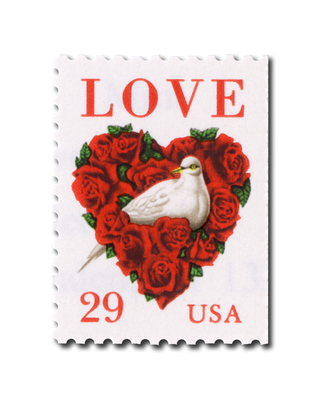 mayu様　確認用 2814 - 1994 29c Love Series: Dove & Red Roses, Booklet Single