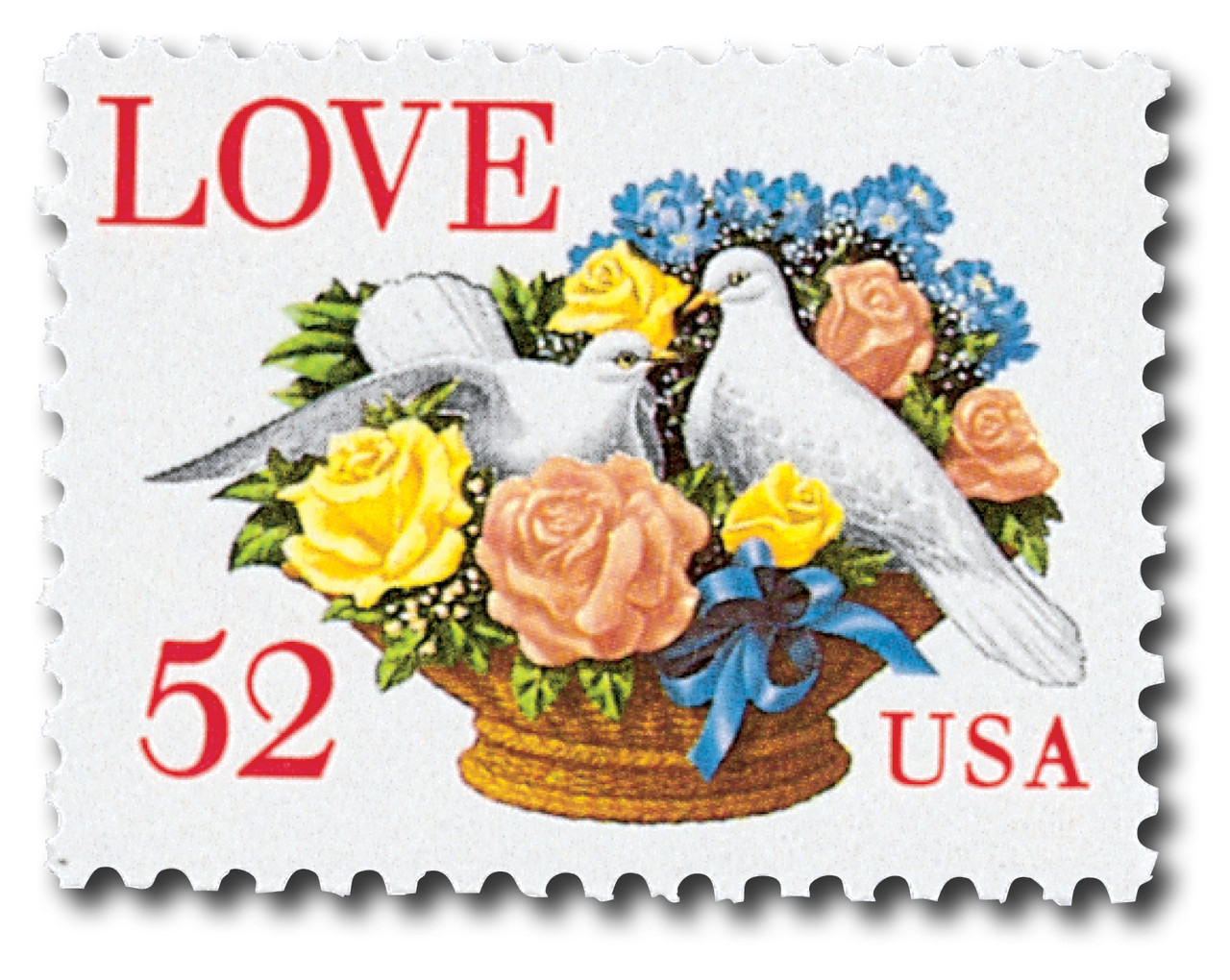 2815 - 1994 52c Love Series: Dove & Roses - Mystic Stamp Company