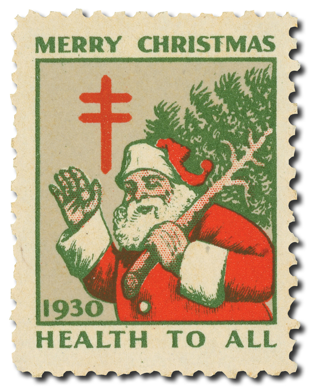 WX56 - 1930 National Tuberculosis Association Christmas Seal, Smooth Gum