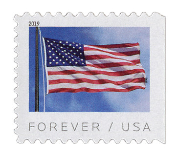 5345 - 2019 First-Class Forever Stamp - US Flag (BCA booklet