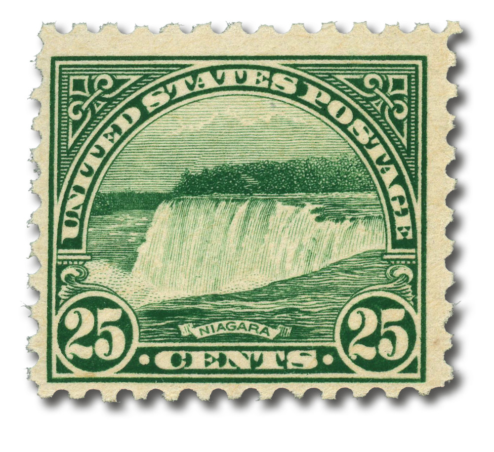 568 - 1922 25c Niagara Falls, Green, Perf. 11 - Mystic Stamp Company