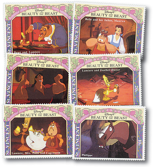 MDS450A - St. Vincent 1992 Beauty & Beast 6 Stamps