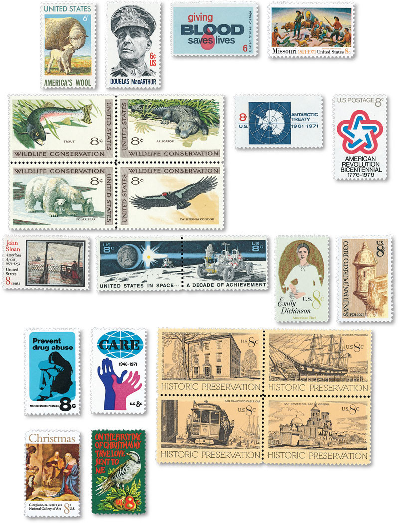Stamps of the World 英語版1971年 YS1971 - 1971 Commemorative Stamp Year Set - Mystic Stamp Company