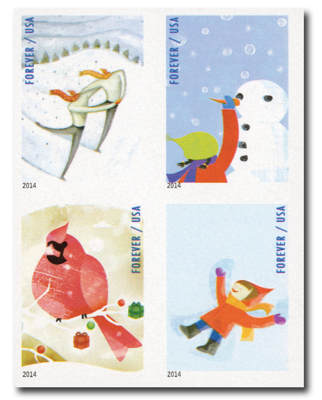 4937-40c - 2014 First-Class Forever Stamp - Imperforate Winter Fun