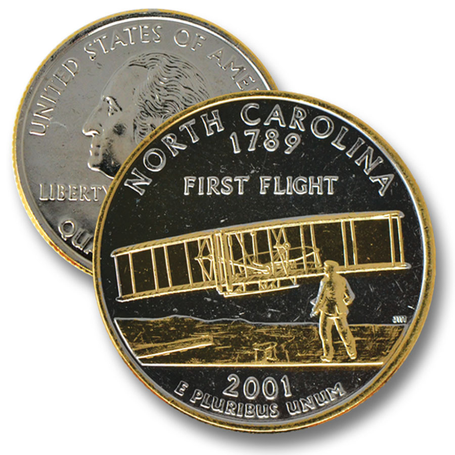 CNNC25T - 2001 N Carolina St. Quarter - Two Tone - Mystic Stamp CNNC25T - 2001 N Carolina St. Quarter - Two Tone - Mystic Stamp