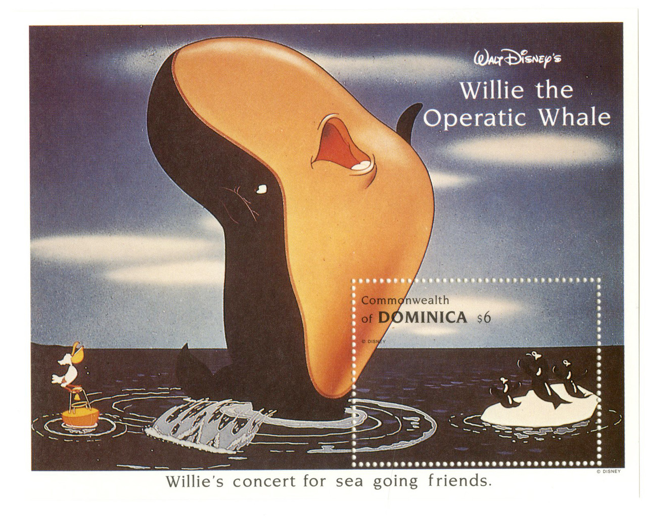MDS265B - 1993 Disney's Willie the Opera Whale, Mint Souvenir Sheet, Dominica
