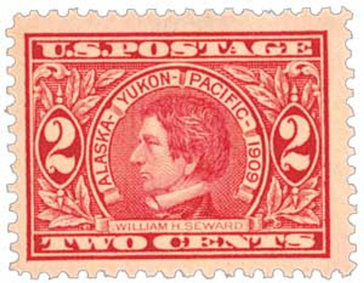 370 - 1909 2c William H. Seward, Carmine, Perf. 12 - Mystic