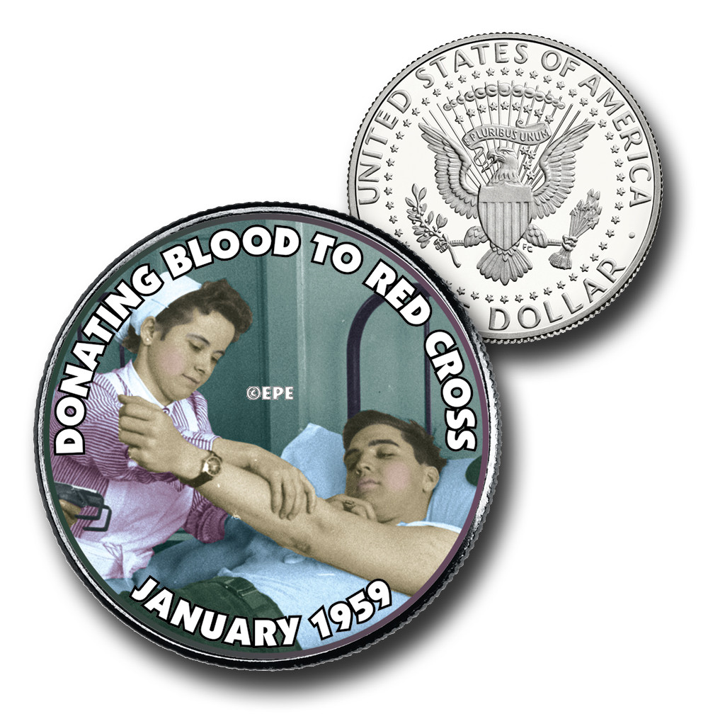 CNS1059 - Elvis Presley "Donating Blood to Red Cross" US Half Dollar Commemorative Coin