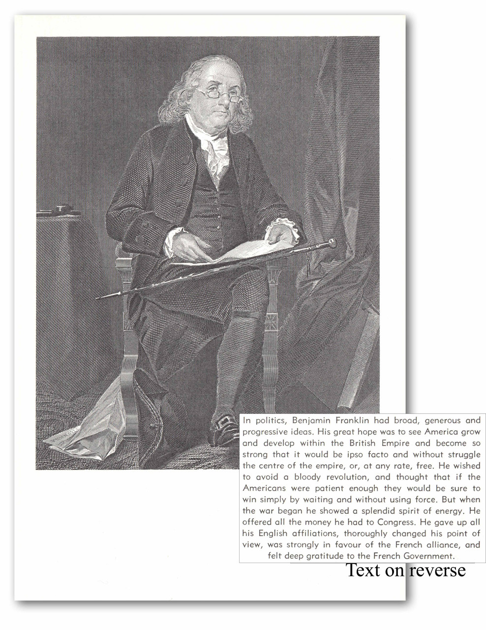 AC628 - Benjamin Franklin, Founding Father Portrait Card