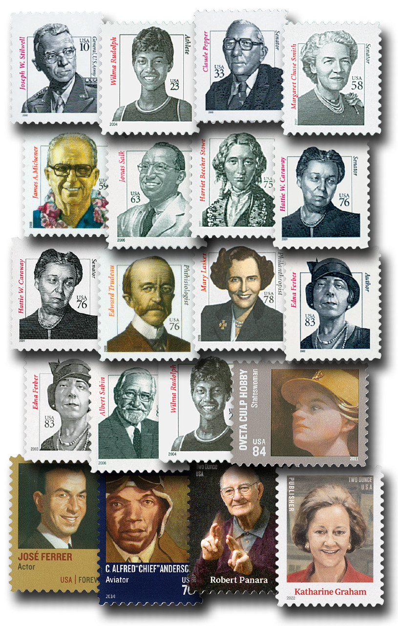 3420/5699 - 2000-22 Distinguished Americans, Set of 20 Stamps