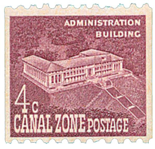 CZ154 - 1960 4c Balboa Heights Administration Building, Dull Rose Lilac, Canal Zone, Perf. 10 Horizontally