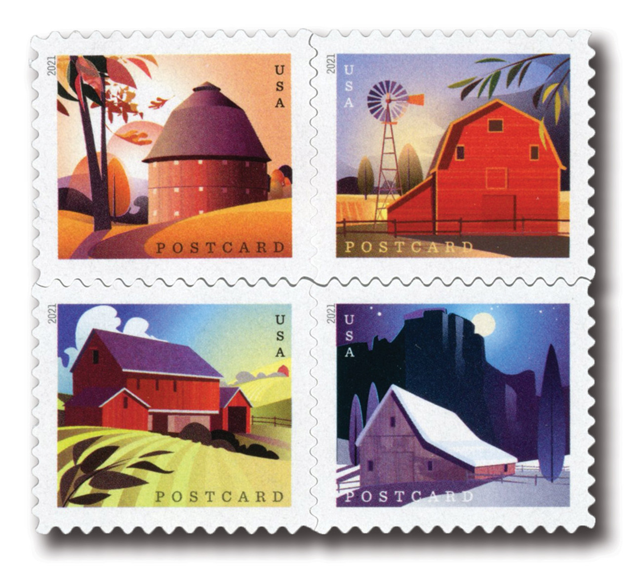 5546-49 - 2021 36c Barns set of 4