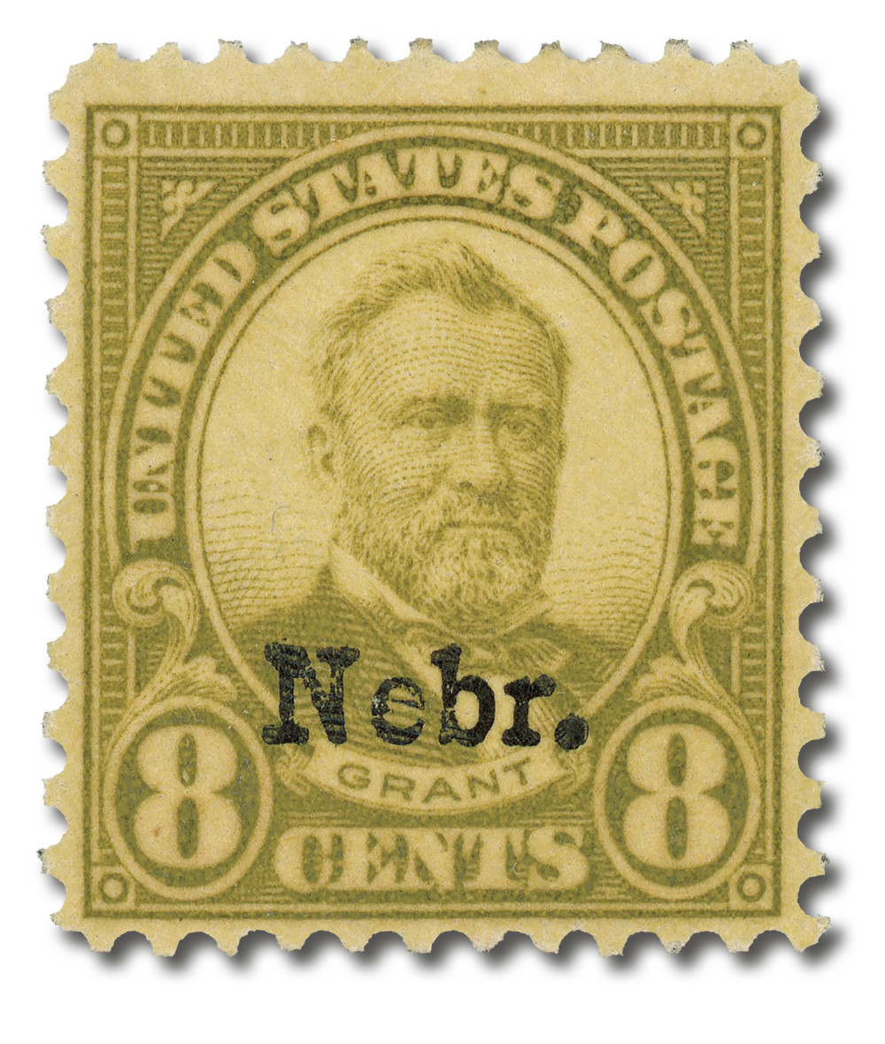 677 - 1929 8c Ulysses S. Grant, Olive Green, Nebraska Overprint