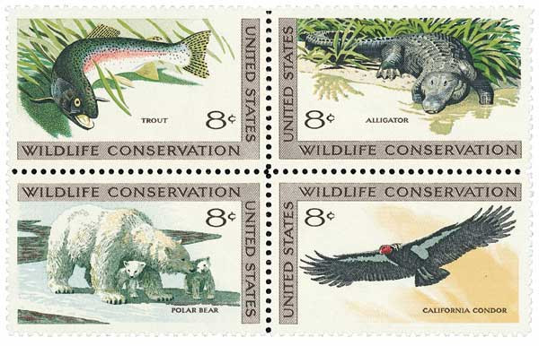 1427-30 - 1971 8c Wildlife Conservation - Mystic Stamp Company