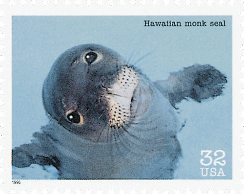 3105c - 1996 32c Endangered Species: Hawaiian Monk Seal - Mystic