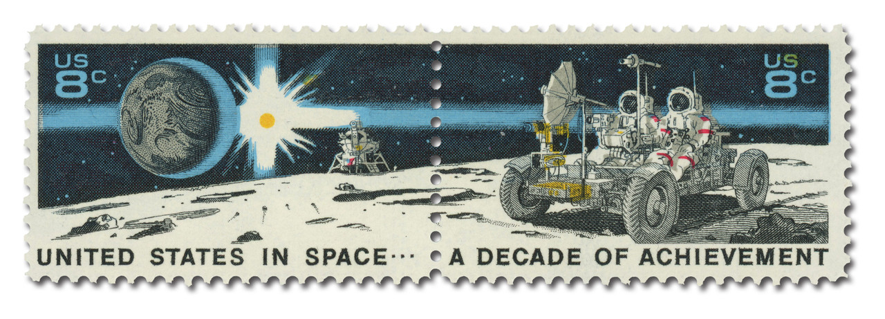 1434-35 - 1971 8c Decade of Space Achievement - Mystic Stamp Company
