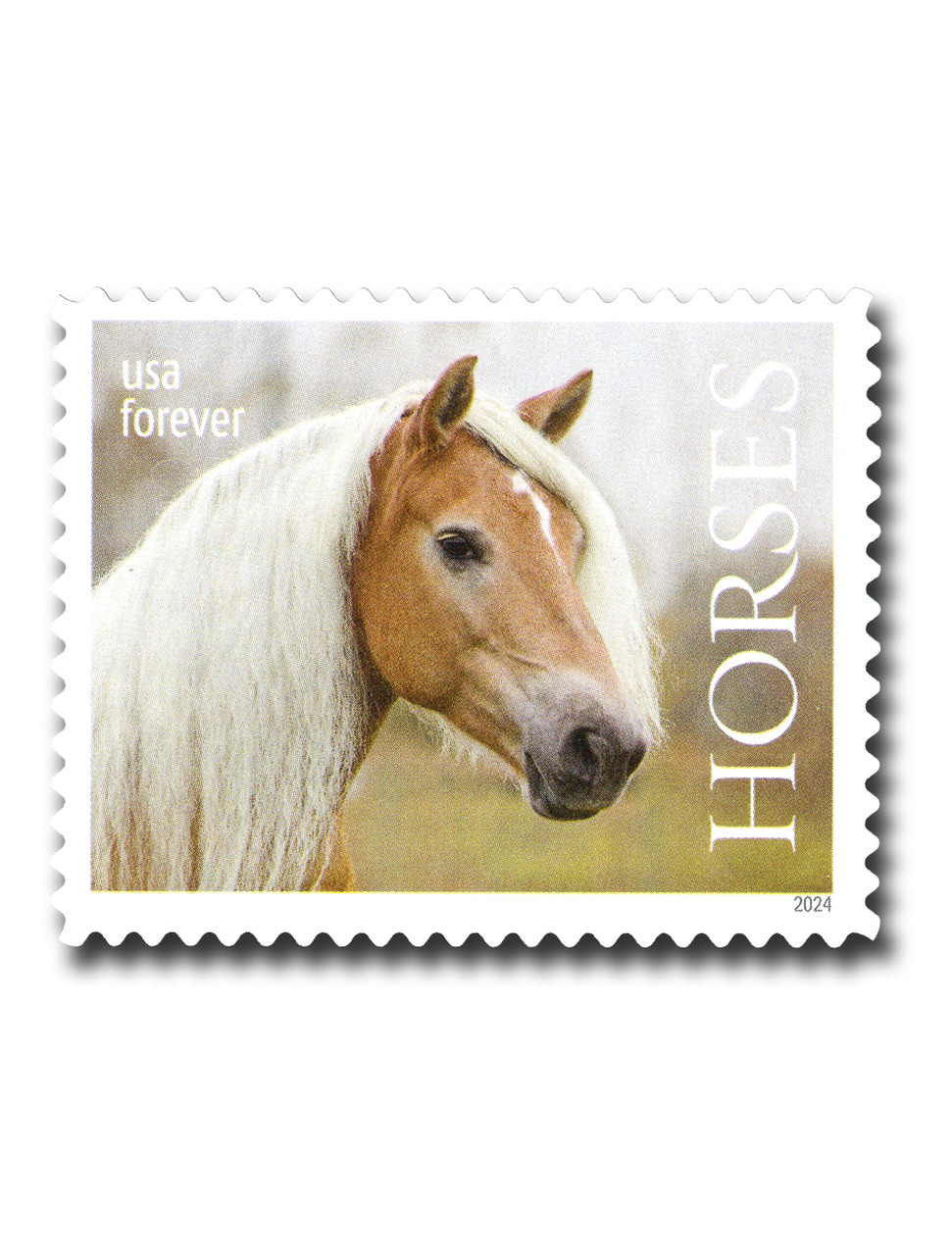5895 - 2024 First-Class Forever Stamp - Horses: Horse with Long White Mane