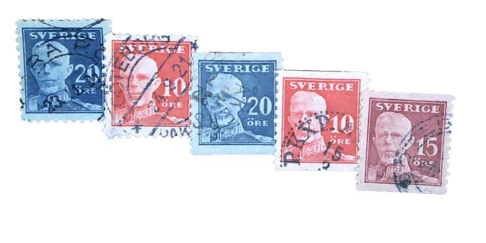 139-43 - 1920-21 Sweden - Mystic Stamp Company