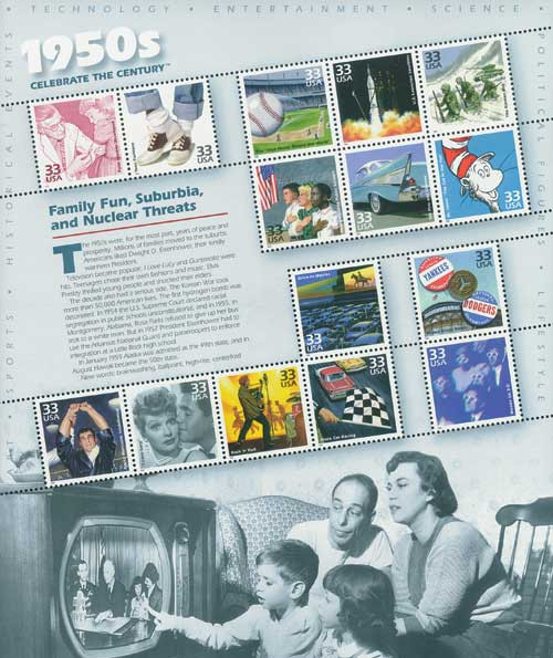 3187 - 1999 33c Celebrate the Century: 1950s - Mystic Stamp Company
