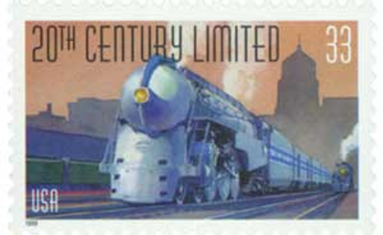 3335 - 1999 33c All Aboard!: 20th Century Limited - Mystic