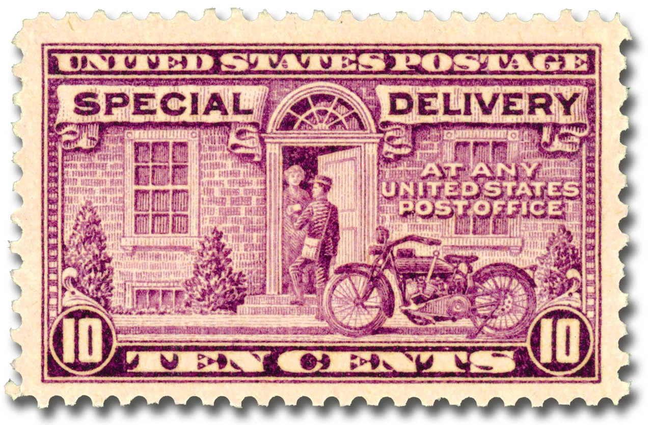 E15 - 1927 10c Special Delivery, Motorcycle Delivery, Gray Violet,  Perf. 11x10.5