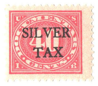 RG10 - 1934 40c Silver Tax, Carmine Rose, Perf. 11