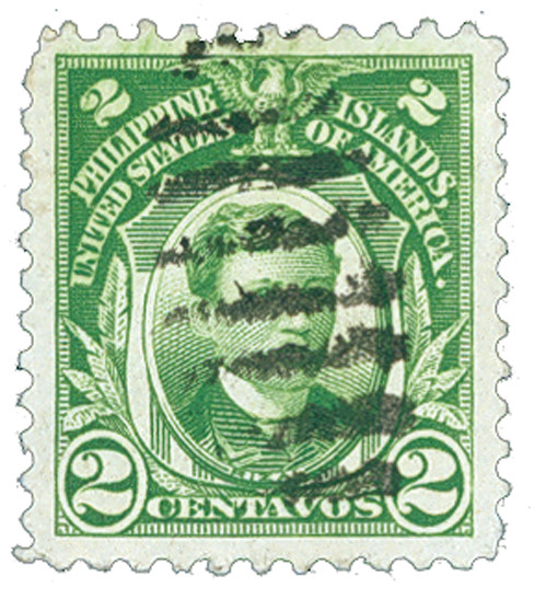PH290 - 1917 2c Jose Rizal, Yellow Green, Philippines Regular Issue, Unwatermarked, Perf. 11
