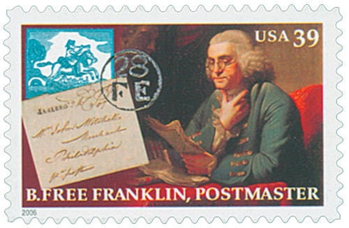 4024 - 2006 39c Benjamin Franklin: Postmaster - Mystic Stamp Company