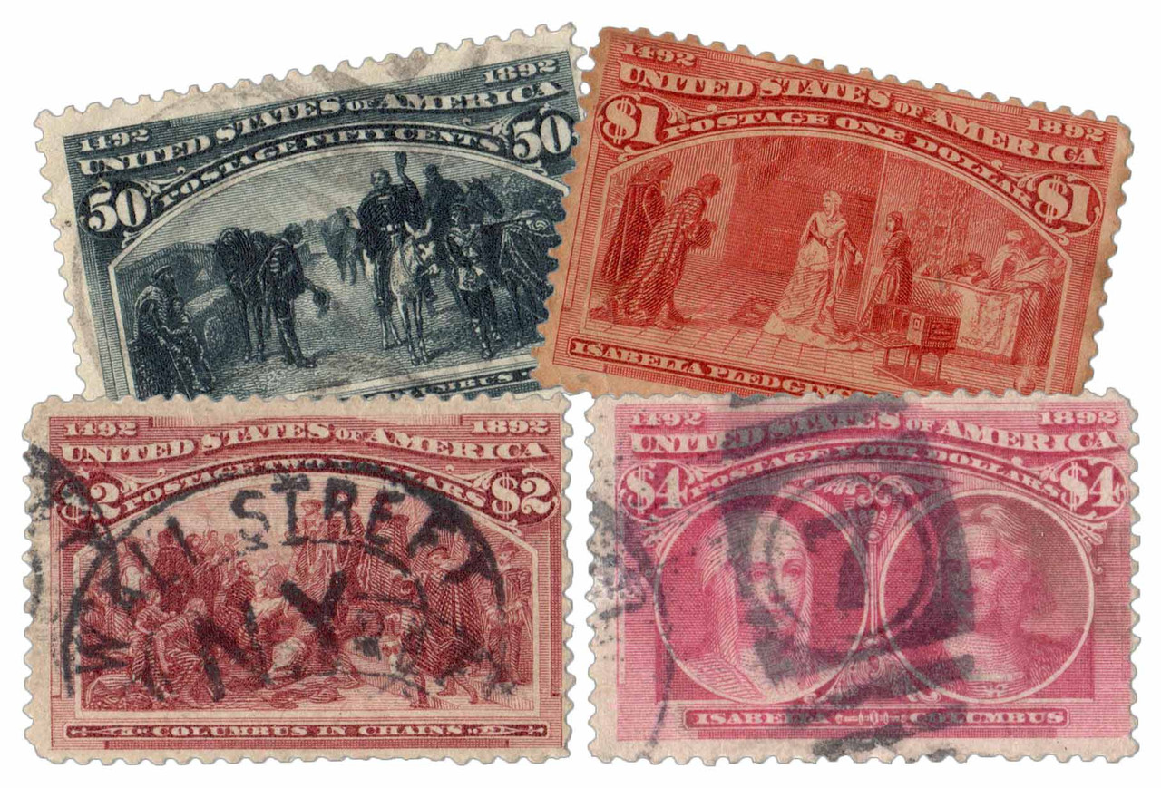 240//44 - 1893 Columbian Exposition, Set of 4 Stamps