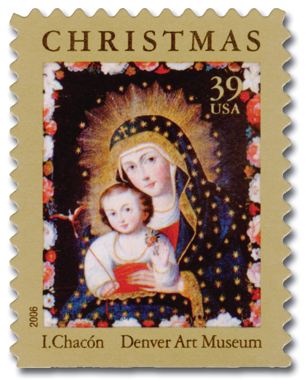 4100 - 2006 39c Traditional Christmas: Madonna and Child with Bird