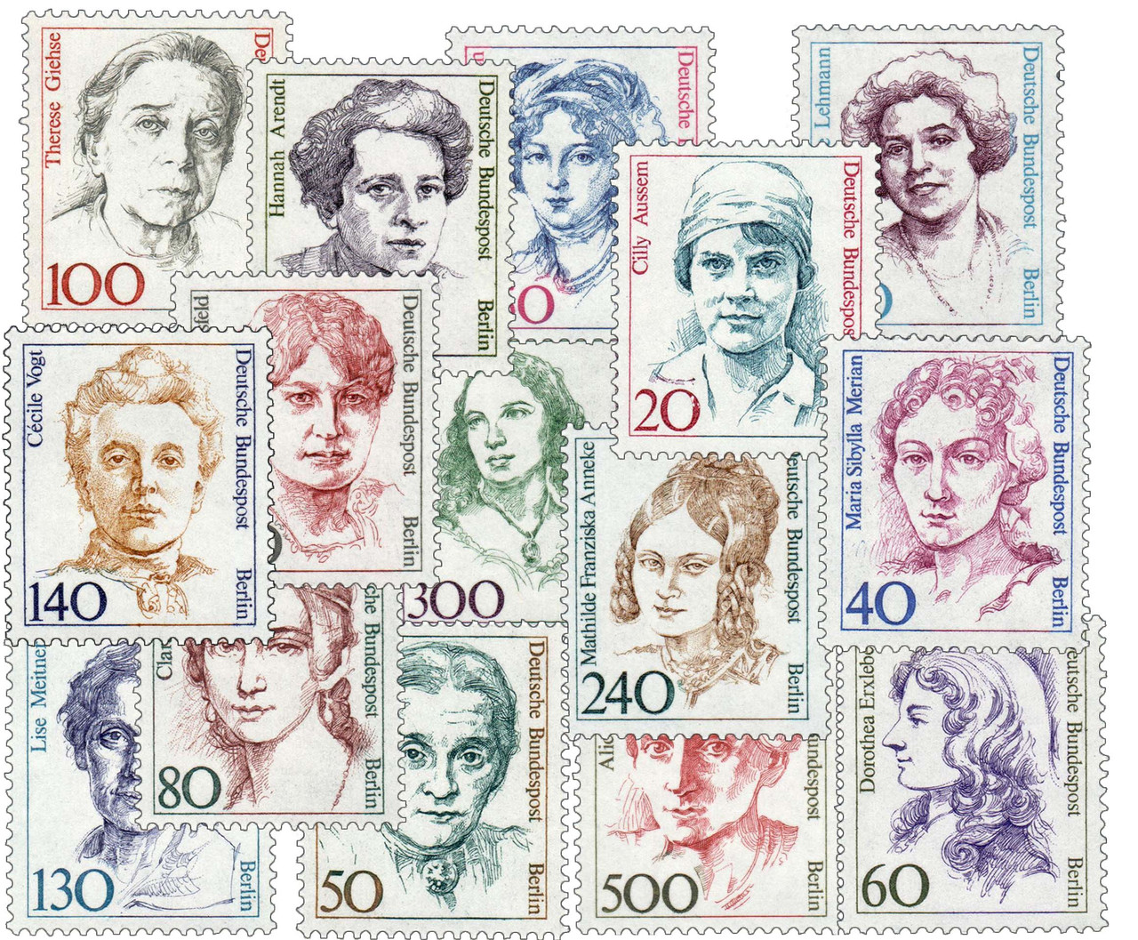 9N518-32 - 1986-89 Berlin, Famous Women, Set of 15 Stamps