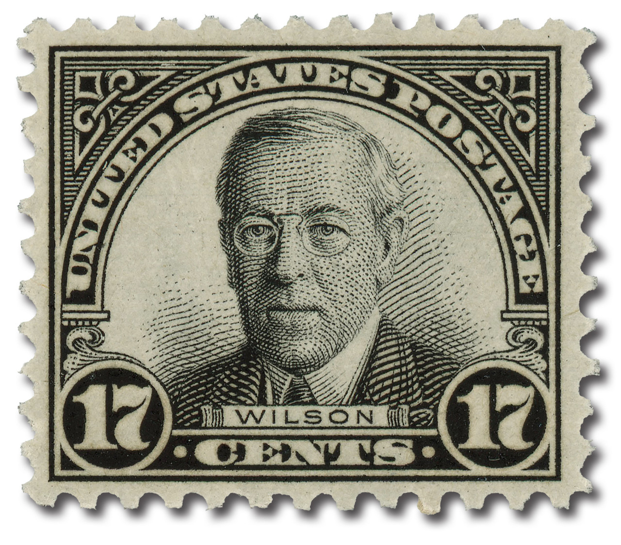 洋書 SELPService Number17F/W2002 697 - 1931 17c Woodrow Wilson, Black, Perf. 10.5x11 - Mystic Stamp