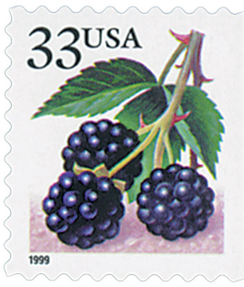 3301 - 1999 33c Fruit: Berries - Blackberries, booklet single