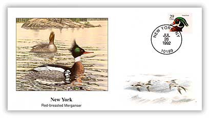 41229A - 1992 New York Red-breasted Merganser Cover