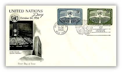 8A46P - 1956 3c/8c United Nations Day