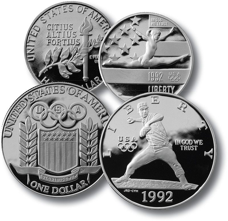 M12011 - 1992 Olympic Clad Half Dollar & Silver Dollar, Proof