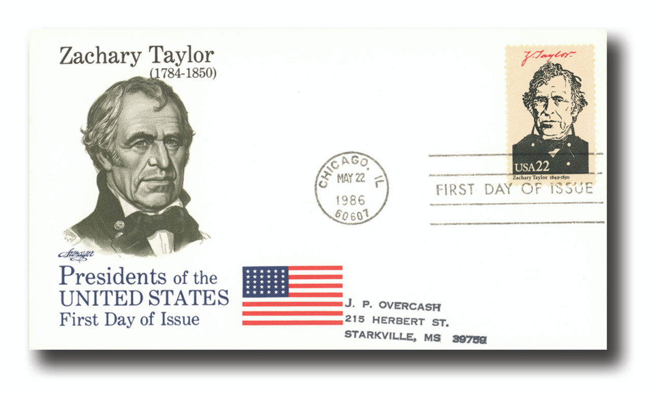 2217c - 1986 22c AMERIPEX '86: Zachary Taylor