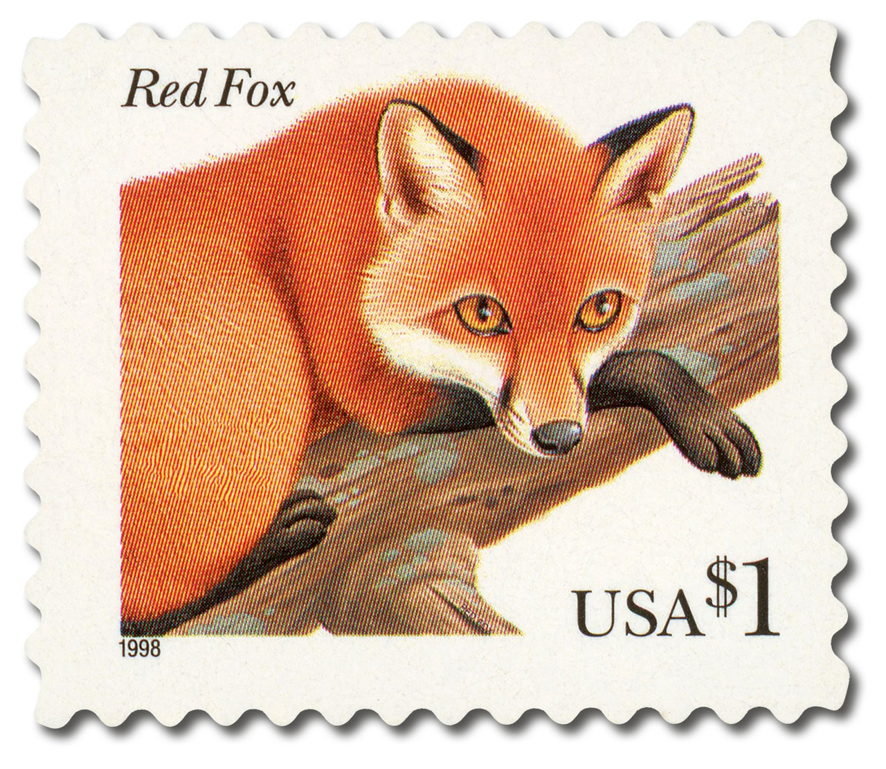 3036 - 1998 $1.00 Flora & Fauna Series: Red Fox - Mystic Stamp Company