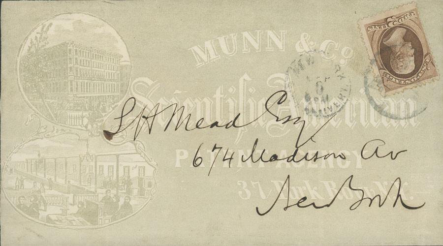 MRS1947 - 1873 2c Jackson (#157) on Scientific American Advertising Cover sent to New York City