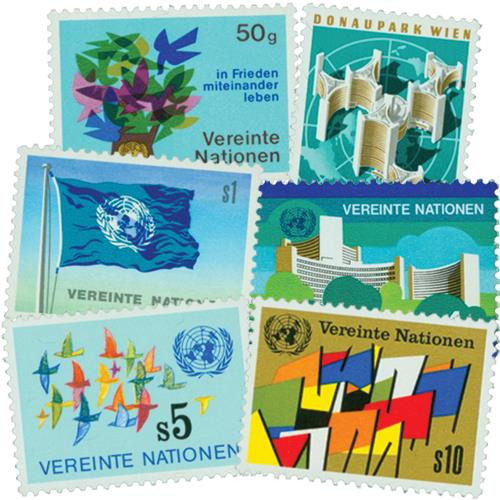 UNV1-6 - 1979 Vienna - Peace, Flag, Birds, - Mystic Stamp Company