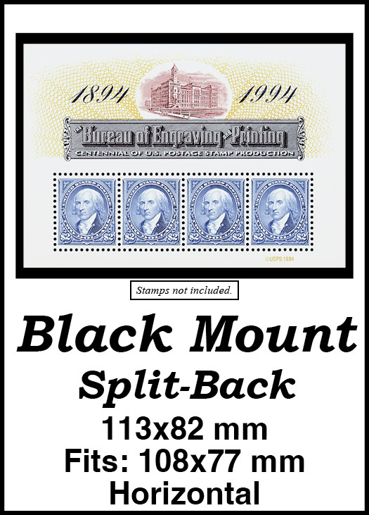 MM764 - 113x82mm 1 Horizontal  Black Split-Back Mount